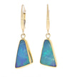 14K and 22K Yellow Gold Bezel Set Ethiopian Opal Earrings