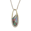 14K White Gold Australian Boulder Opal and Diamond Pendant