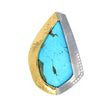18K Yellow Gold and Stainless Steel Bezel Set Turquoise Vario Clasp with Prong Set Diamonds in Platinum