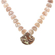 Mocha Moonstone Half Moon Shape Faceted Beads With Dead Camel Jasper Fan Center Piece