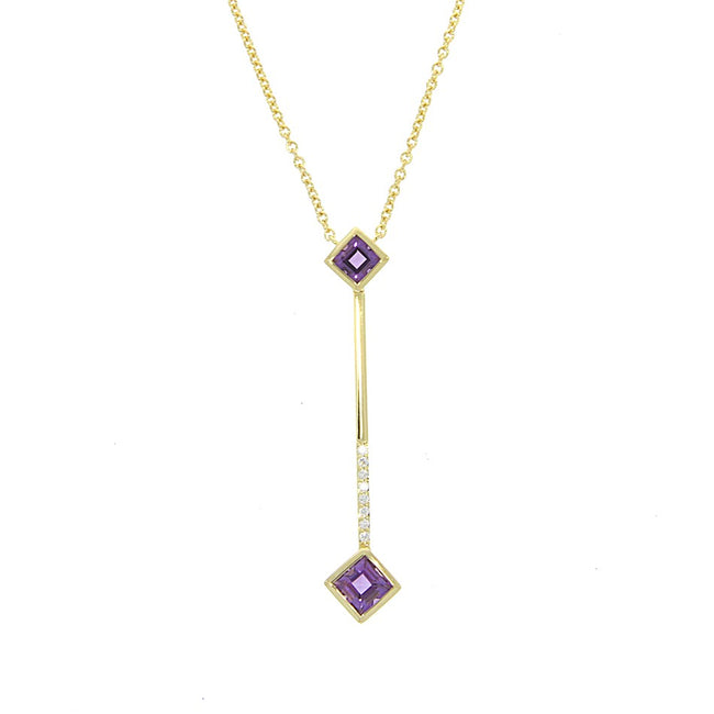 14K Yellow Gold Bezel Set Amethyst 