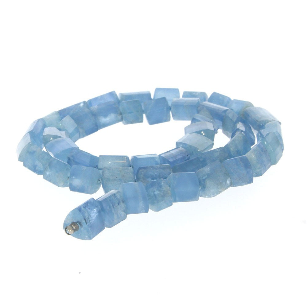 Aquamarine Bead Strand With Stainless Steel Male Vario Key Ends