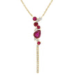 14K Yellow Gold Prong Set Ruby and Diamond 