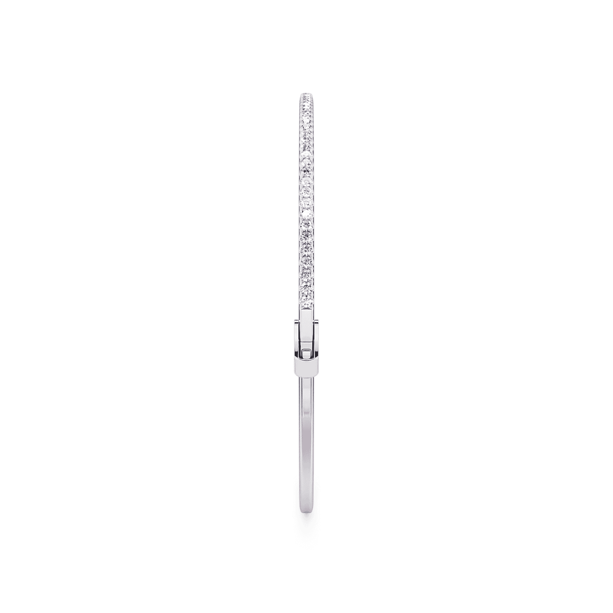 14K White Gold and Prong Set Diamond Bangle Bracelet