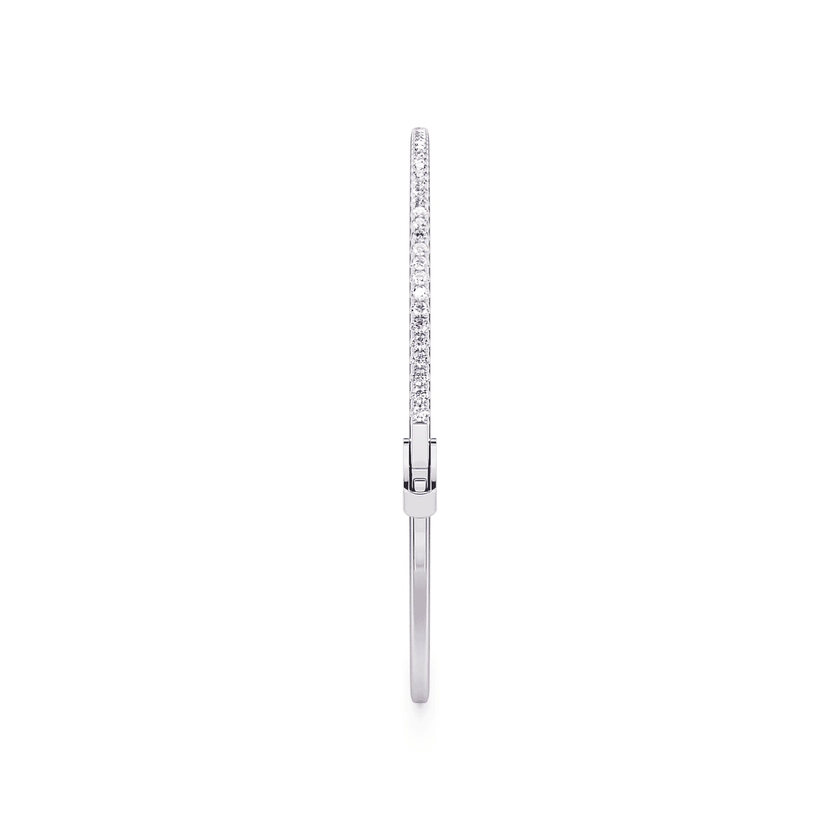 14K White Gold and Prong Set Diamond Bangle Bracelet