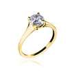 18K Yellow Gold Contemporary Solitaire Engagement Ring