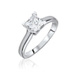 18K White Gold Princess Solitaire Engagement Ring