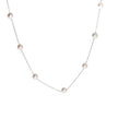 14K White Gold Cable Chain and Akoya Pearl Station Necklace