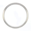14K White Gold 6.5mm Men's Wedding Band, with Woodgrain Textured Center and Polished Beveled Edges