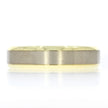 14K Two Tone Men's Wedding Band, with Satin Finished 14K White Gold Center Stripe and Polished 14K Yellow Gold Edges