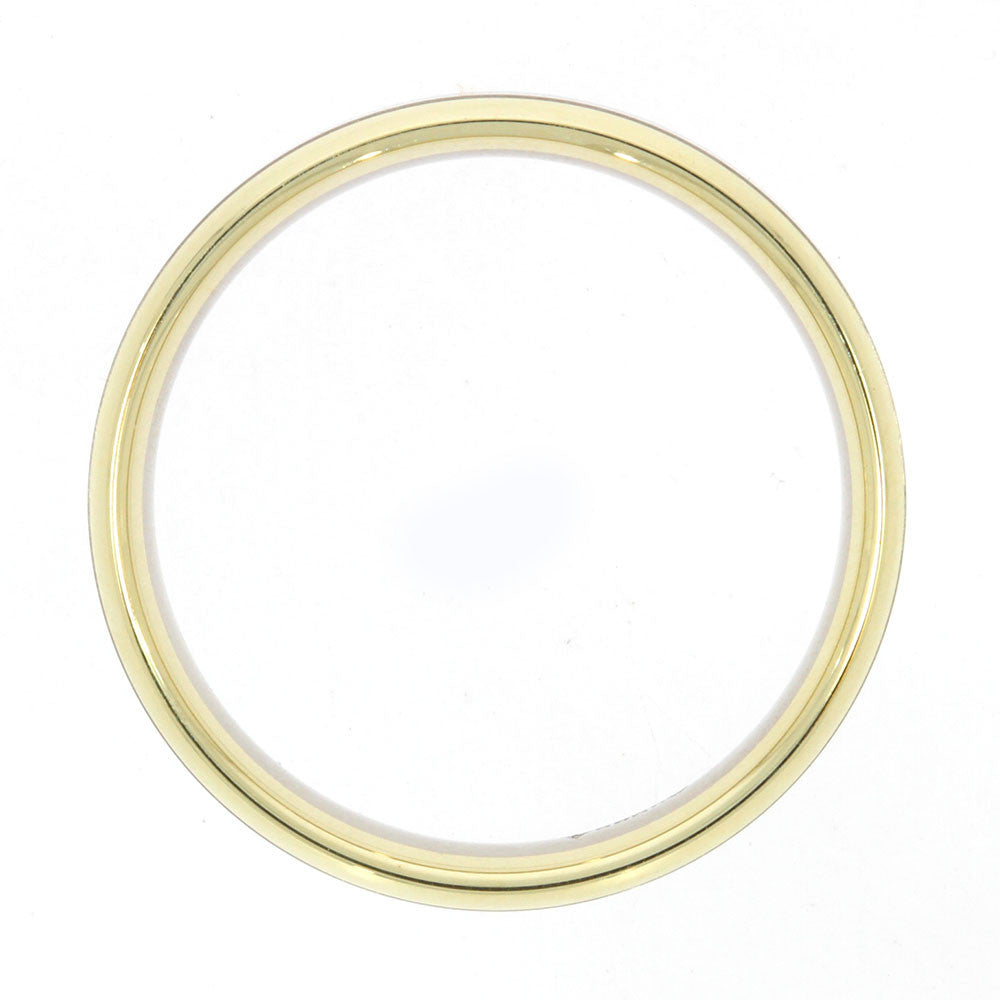 14K Two Tone Men's Wedding Band, with Satin Finished 14K White Gold Center Stripe and Polished 14K Yellow Gold Edges