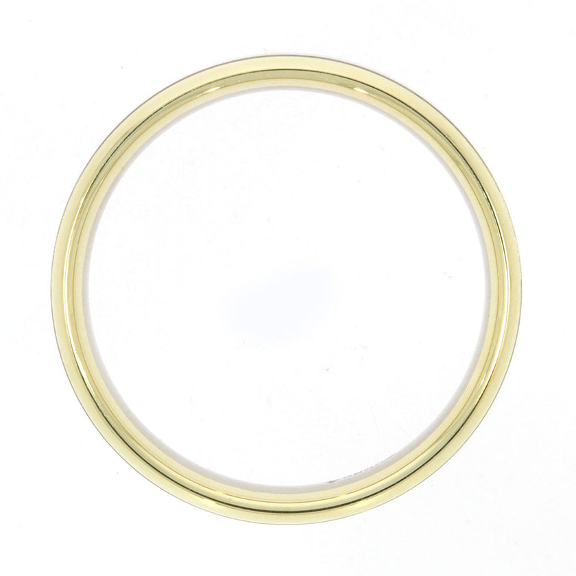 14K Two Tone Men's Wedding Band, with Satin Finished 14K White Gold Center Stripe and Polished 14K Yellow Gold Edges