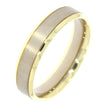 14K Two Tone Men's Wedding Band, with Satin Finished 14K White Gold Center Stripe and Polished 14K Yellow Gold Edges