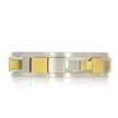 Platinum and 18K Yellow Gold Men's Wedding Band with Sliding Stations of Platinum and 18K Yellow Gold