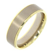 14K Two Tone 7mm Wedding Band with 14K White Gold Satin Finished Center and 14K Yellow Gold Polished Edges
