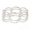 Sterling Silver Overlapping Ring Style Bangle Bracelet