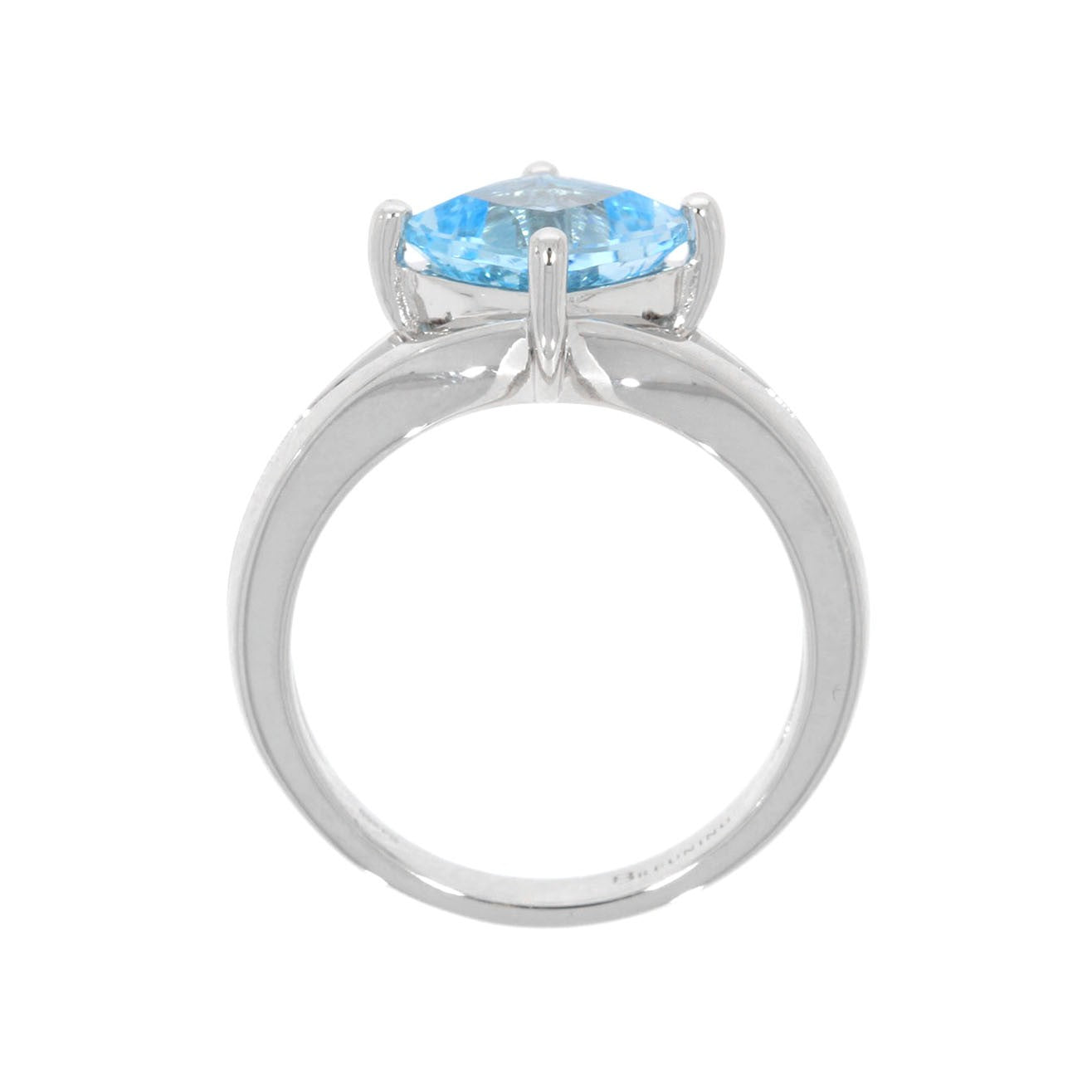 Sterling Silver and Blue Topaz Split Shank Ring