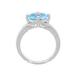 Sterling Silver and Blue Topaz Split Shank Ring