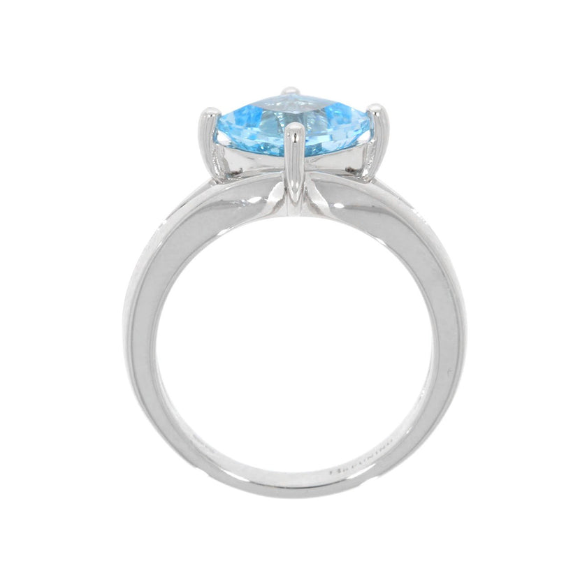 Sterling Silver and Blue Topaz Split Shank Ring