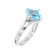 Sterling Silver and Blue Topaz Split Shank Ring