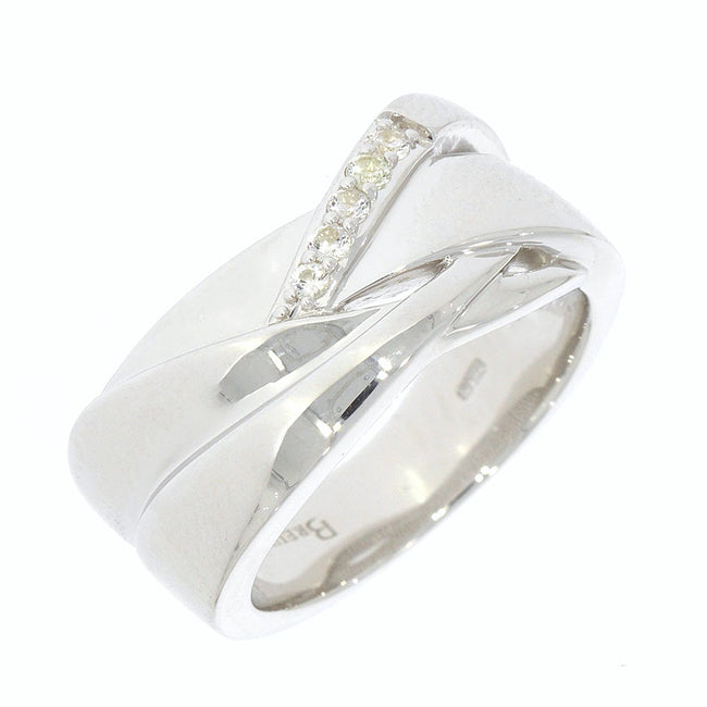 Sterling Silver and Prong Set White Sapphire Woven Style Band