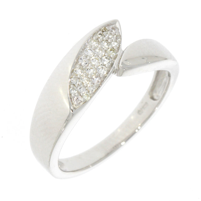 Sterling Silver Wrap Petal Ring with White Sapphire Accents