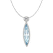 Sterling Silver Bezel Set Marquise Blue Topaz Pendant, with White Sapphire Accented Bail