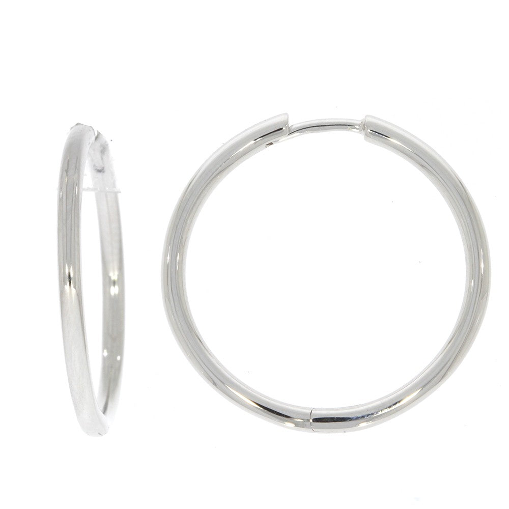 Sterling Silver Large Hinged Hoop Earrings.