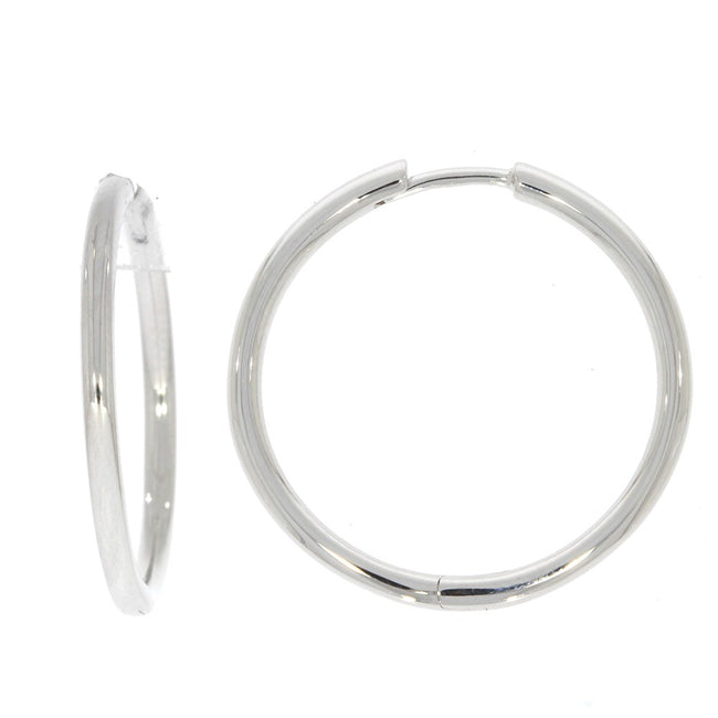 Sterling Silver Large Hinged Hoop Earrings.