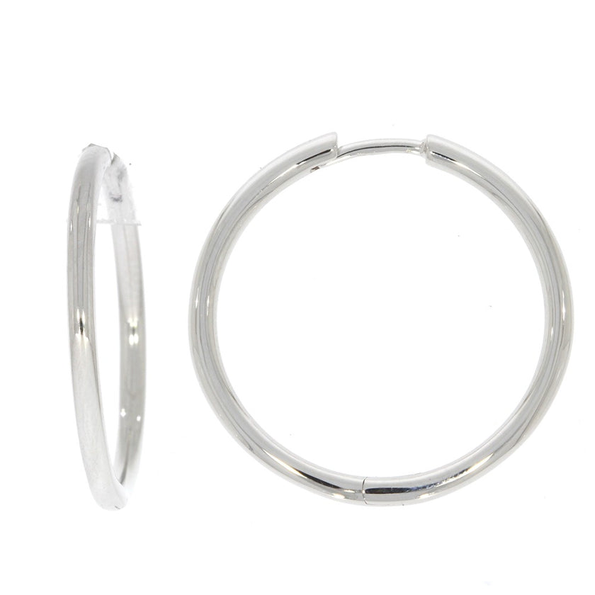 Sterling Silver Large Hinged Hoop Earrings.