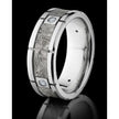Cobalt Chrome 7mm Wedding Ring with Meteorite Inlay Center and Diamond Accents