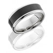 14K White Gold and Black Elysium 8mm Wedding Ring