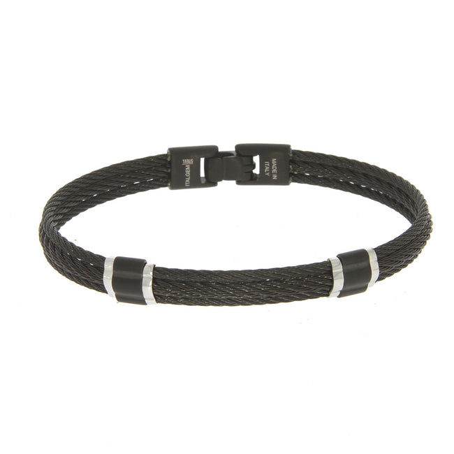 Men's Black Stainless Steel Wire Bracelet