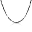 Black PVD Stainless Steel Square Chain Link Necklace - 17