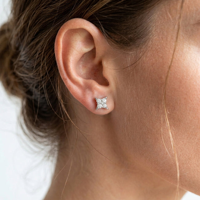 14K White Gold and Diamond 