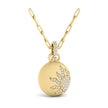 14K Yellow Gold Diamond Sun Disc Pendant