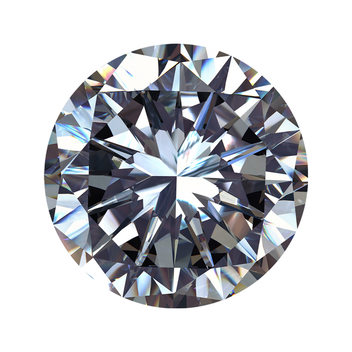 Round diamond on a white background